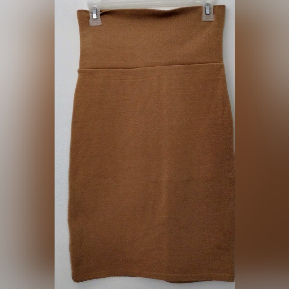Hera Collection Tan Pencil Midi Skirt for Work
